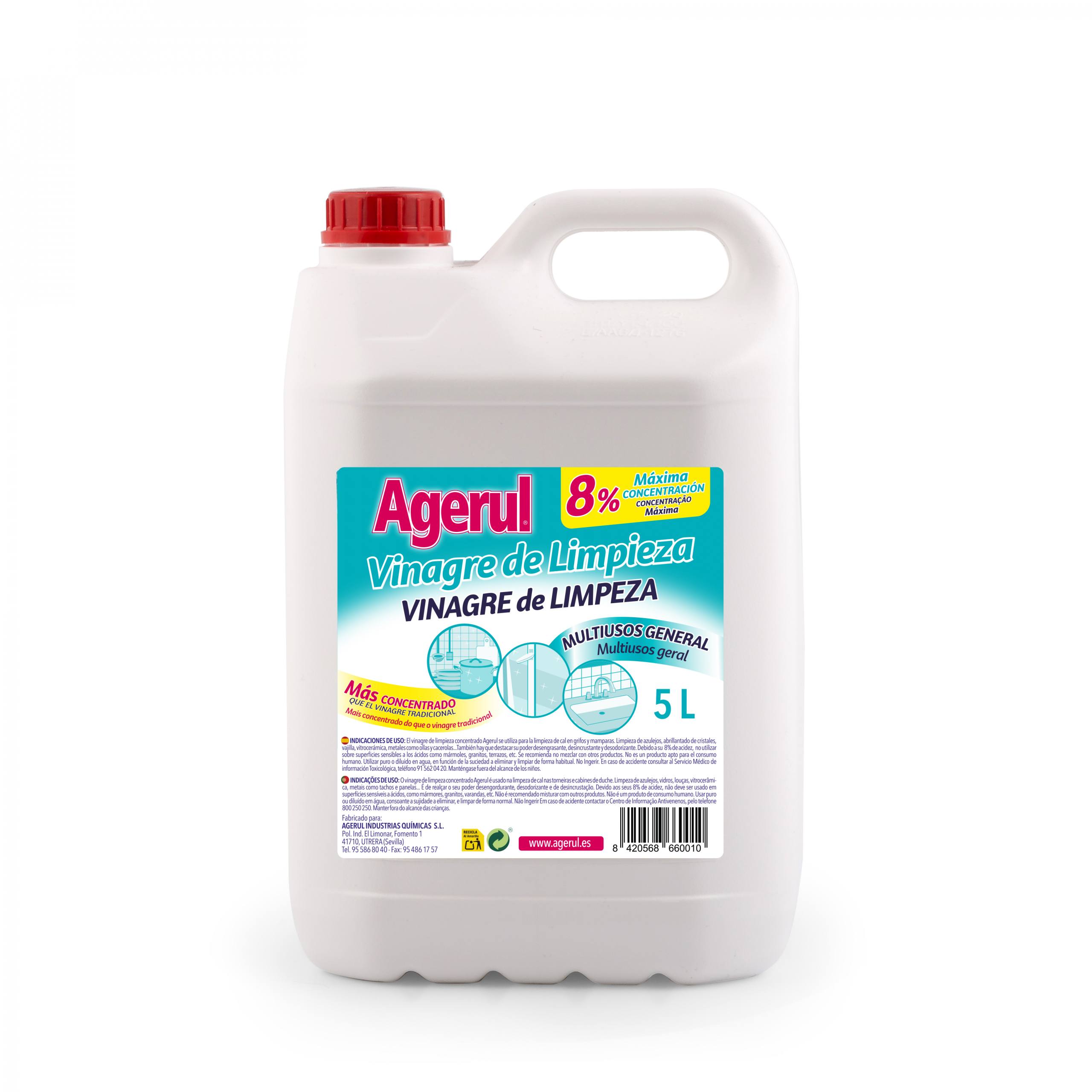 Vinagre de limpieza concentrado Agerul - Multiusos muy económico